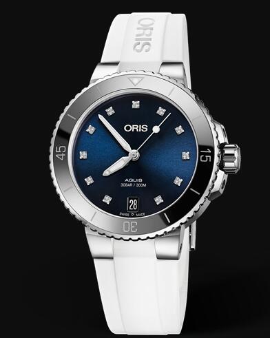 Review Oris Aquis Date Diamonds 36.5mm Replica Watch 01 733 7731 4195-07 4 18 63FC